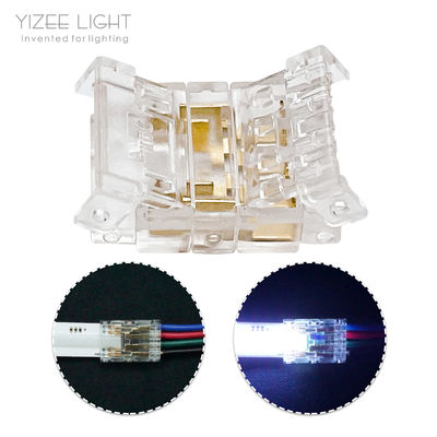 Transparent Housing IP20 4PIN RGB COB LED Strip Connector PCB To Wire Connectors